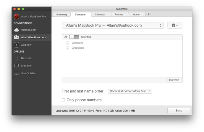 outlook for mac 2016 sync contacts